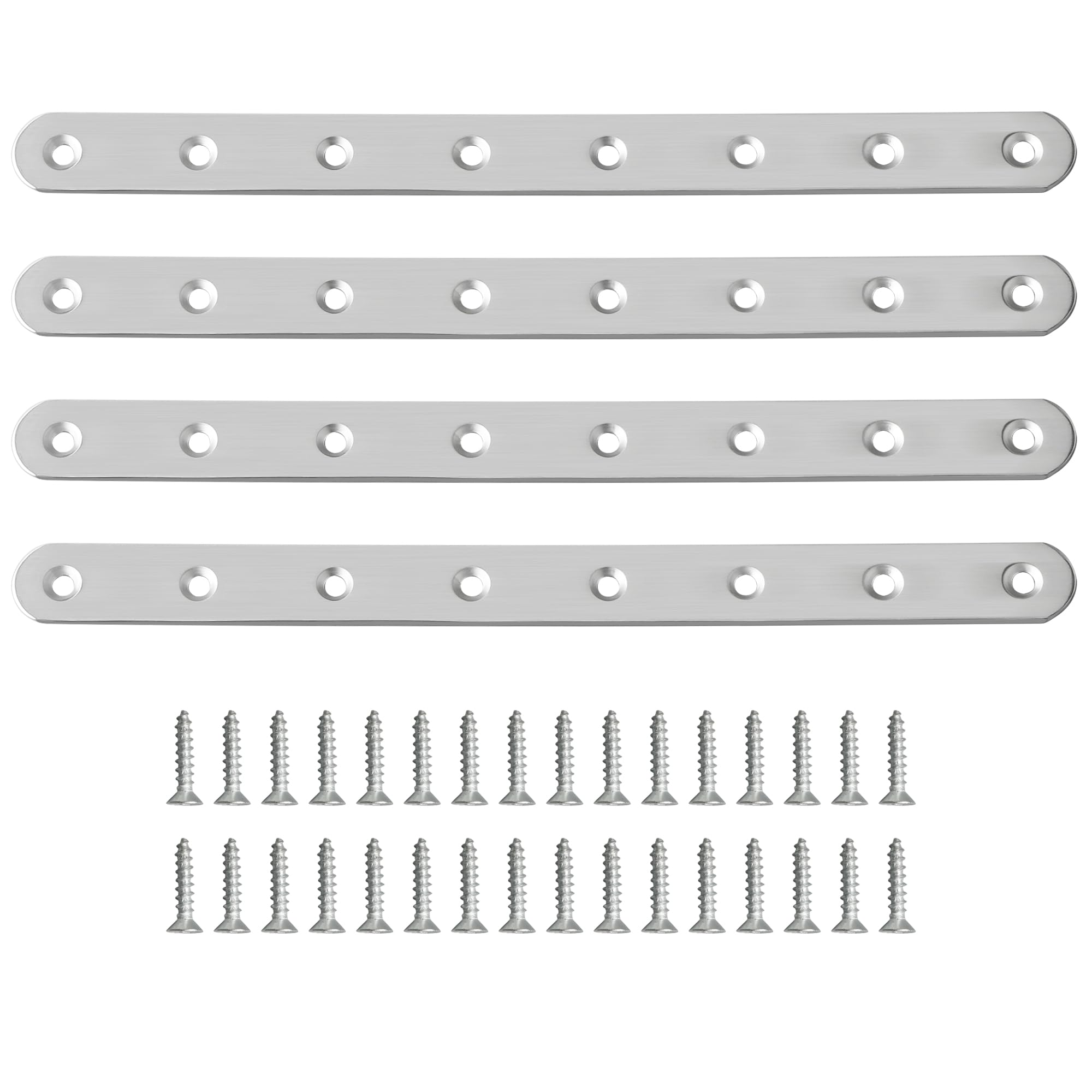 Sayayo Metal Brackets for Wood Mending Joining Plates Flat Straight Brace Sleeper Brackets, 4MM Thickened Stainless Steel Brushed Finish, 4 Pcs, EJ300X25-4P(300 x 25MM)-image-26