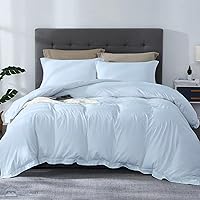Vista 30 de SLEEP-NEST Juego de funda de edredón de 3 piezas de algodón egipcio de fibra larga de 120 x 120 pulgadas, con cierre de cremallera y lazos