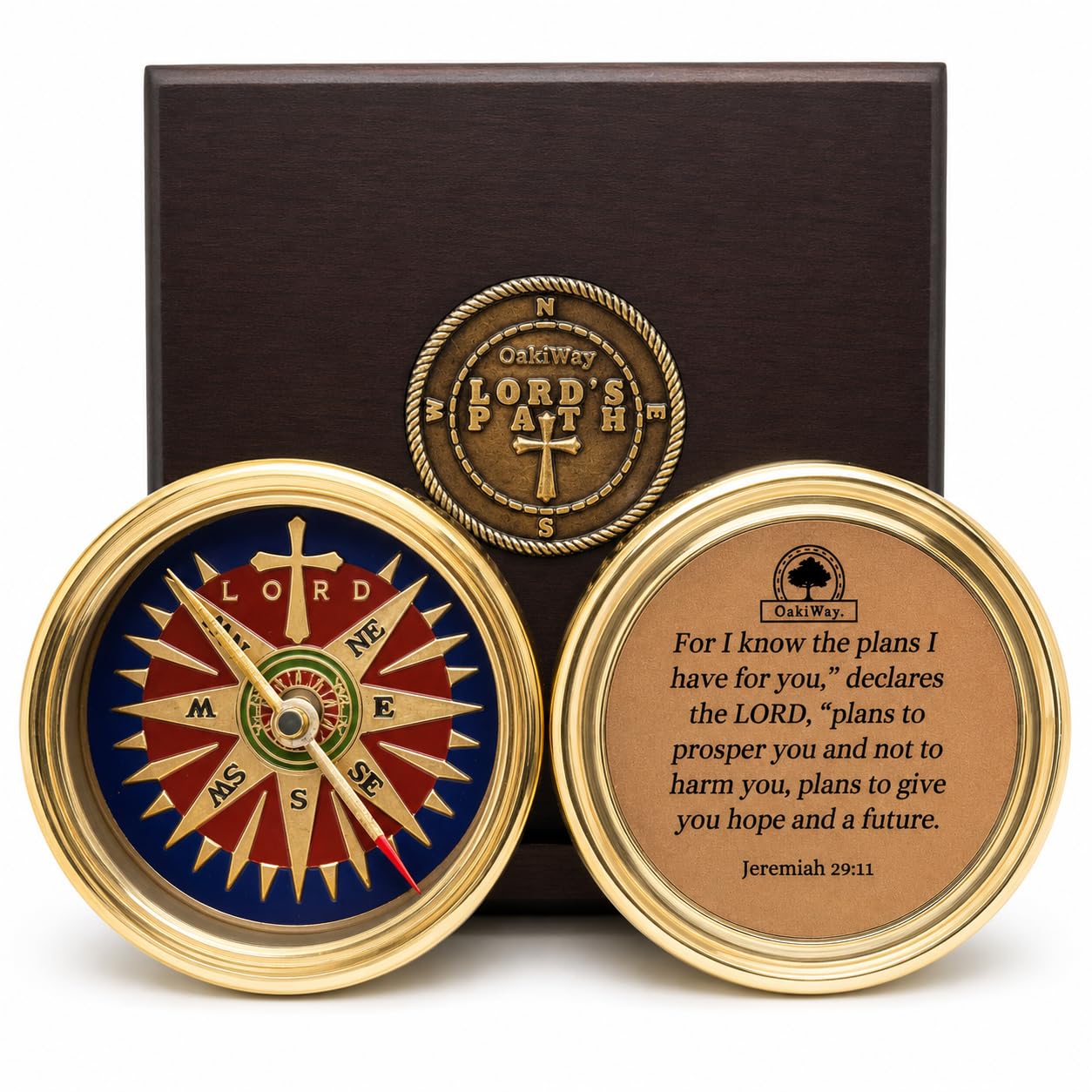 Brújula del camino de Dios – Regalo de comunión y confirmación para adolescentes | Regalos religiosos de bautismo para hombres, cristianos, católicos, graduación, regalo sentimental e inspirador