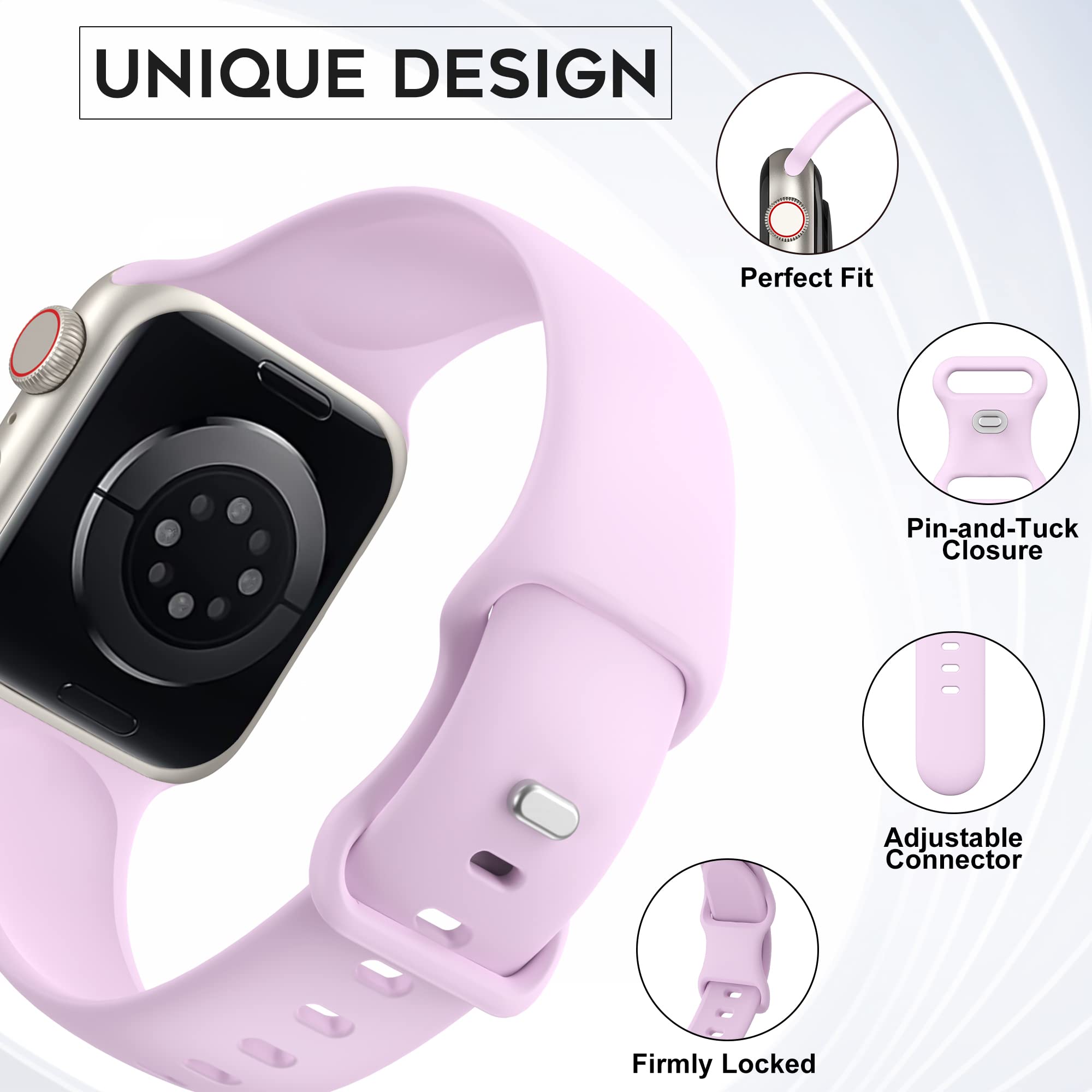 Higgs 6 Pezzi Cinturino Silicone Compatibile con Cinturino Apple Watch 40mm 41mm 38mm 42mm 44mm 45mm 46mm 49mm Donna Uomo, Cinturini Sportivo Silicone Morbido per iWatch Series SE 9 8 7 6 5 4 3 2 1