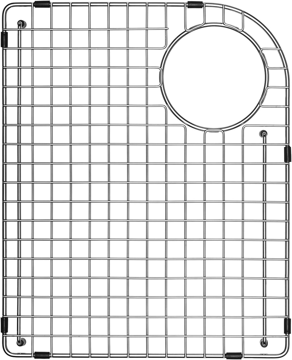Serene Valley Sink Bottom Grid 14-1/4" x 17-5/8", Rear Corner Drain with Radius 3-3/4", Sink Grid Stainless Steel NDG1417LR.