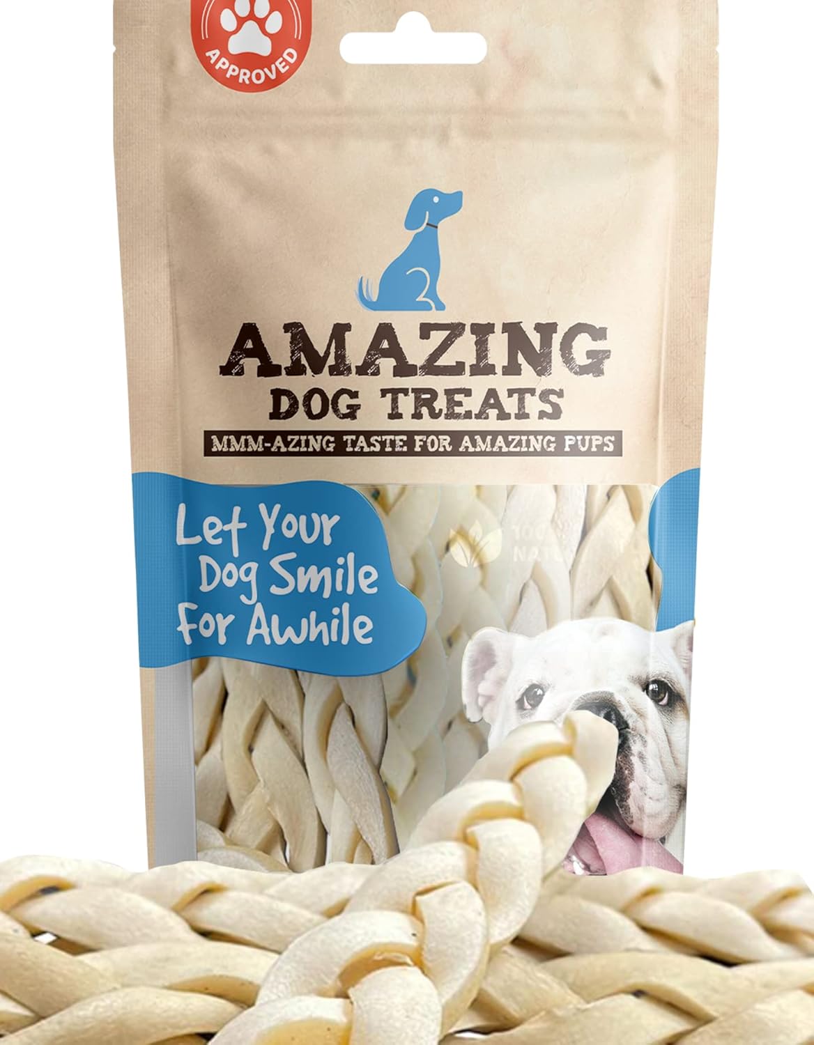 Amazing Dog Treats Beef Cheek Braids Dog Chew (6 Inch