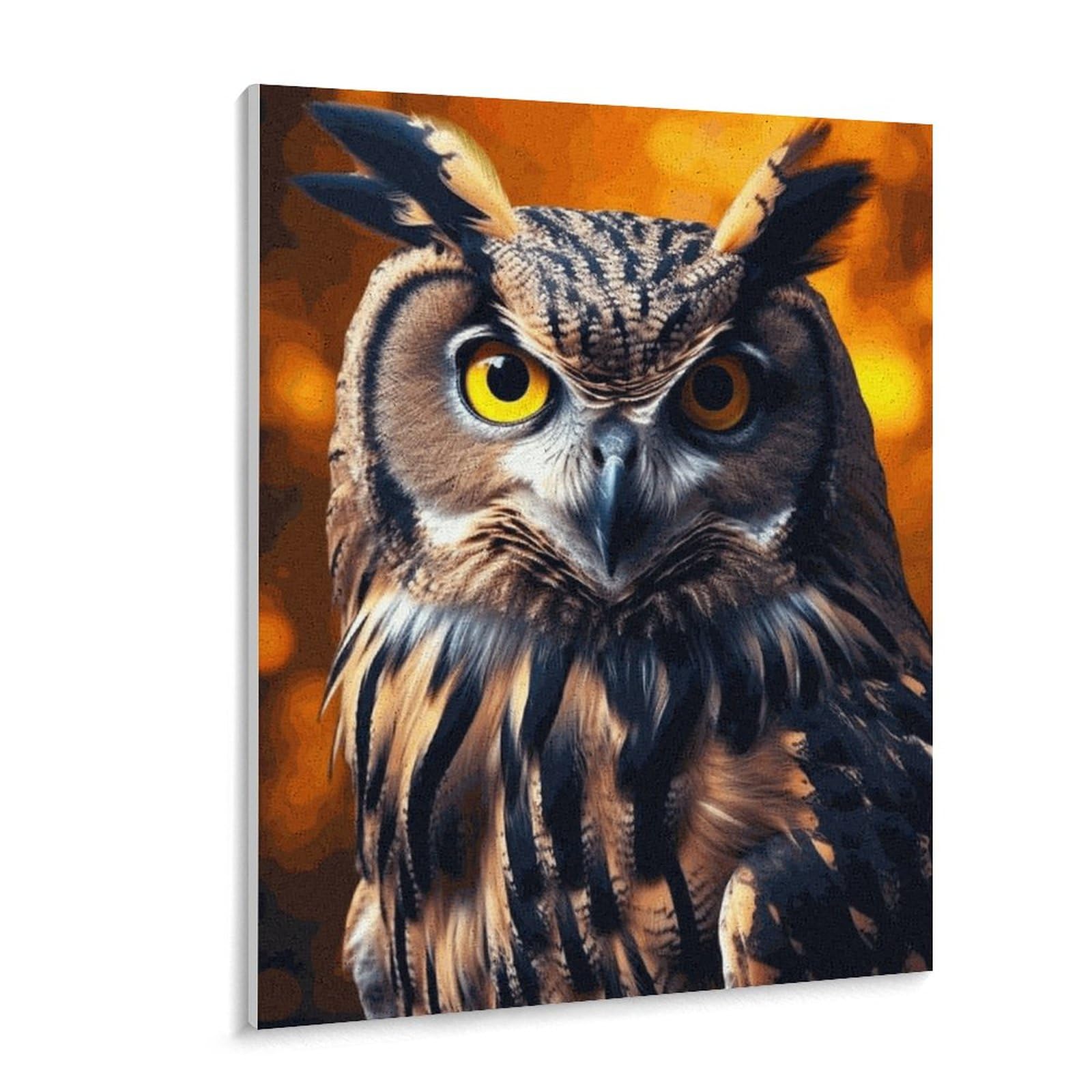 フクロウの絵 Amazon | フクロウ 数字キットによる絵画 数字油絵 動物の