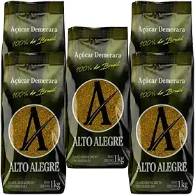 Açúcar Demerara 5kg (5x1kg) – Natural, Levemente Dourado e Ideal para Cafés, Sucos e Receitas Saudáveis