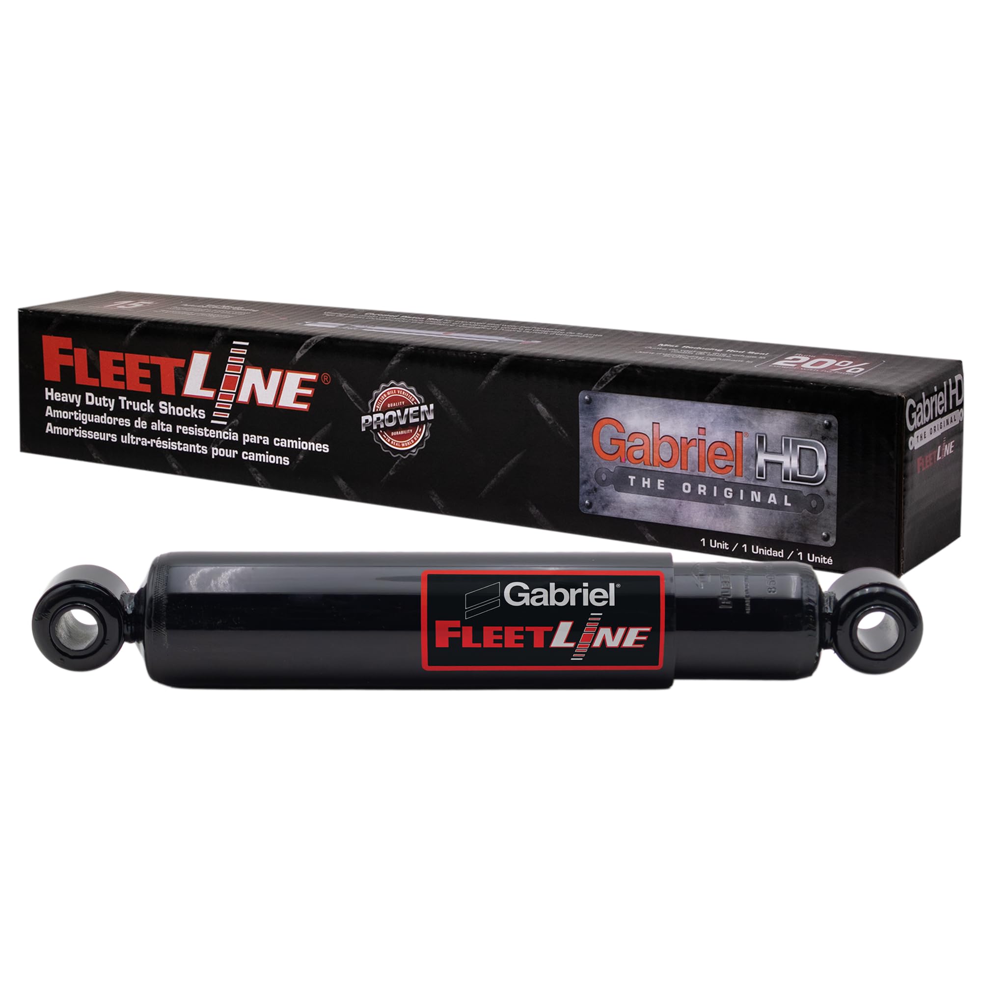 Gabriel 85043 FleetLine HD Truck Front/Rear Shocks Fits Freightliner FC70, FC80, FL50, FL60, FL70, FL80, XCS; Hendrickson Trailer Suspension Systems; OEM# 60665-009, 16-16082-000