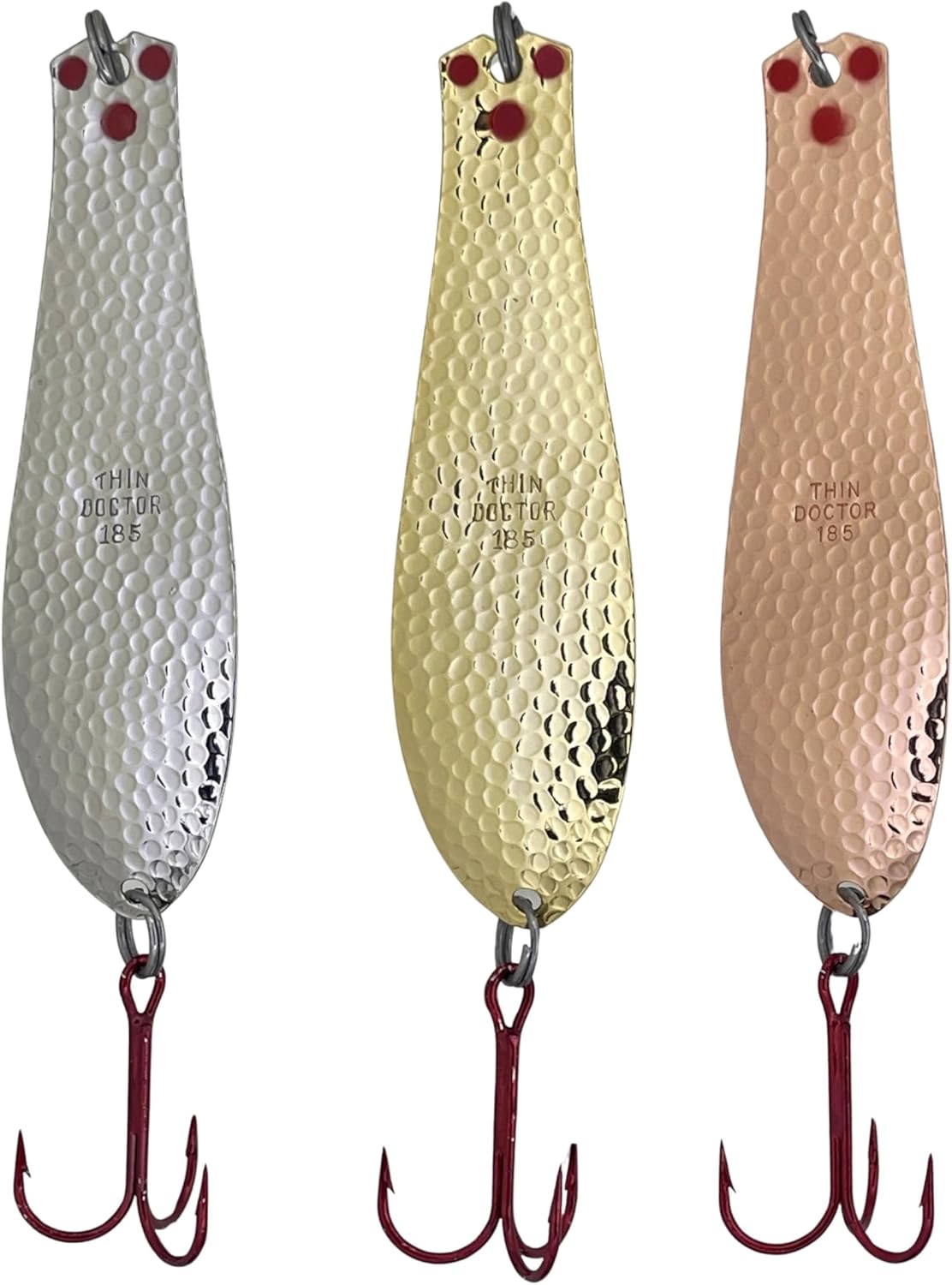 Doctor Spoons Trolling Series 3 Pack - Saltwater & Freshwater Fishing - Also For Jigging - Great For Walleye, Salmon, Trout, Bass, Pike, Striper Rainbow & More - Premium Eagle Claw Hooks - Yellow Bird