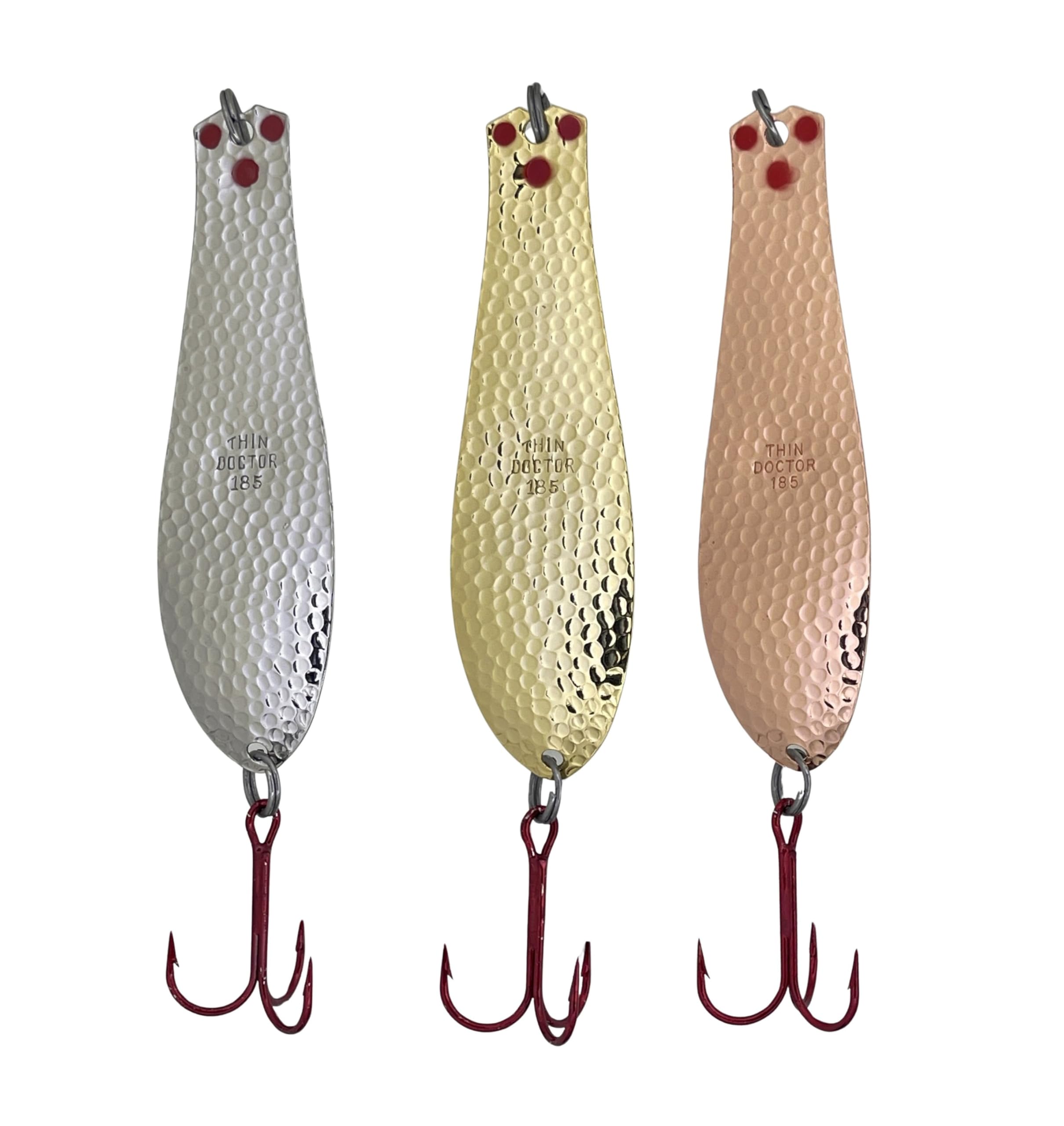 Doctor Spoons Trolling Series 3 Pack - Saltwater & Freshwater Fishing - Also For Jigging - Great For Walleye, Salmon, Trout, Bass, Pike, Striper