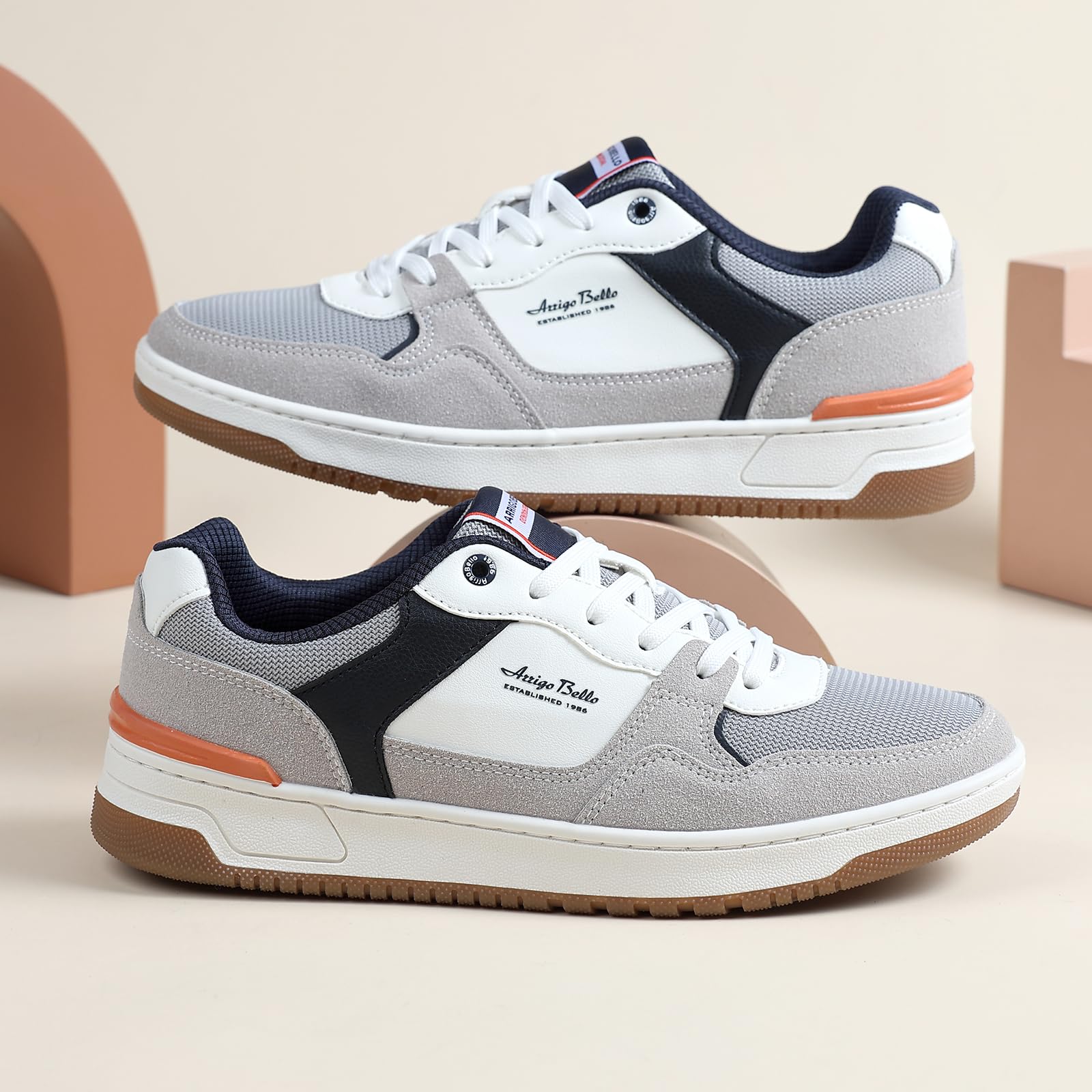 ARRIGOBELLO Freizeitschuhe Herren Schuhe Kunstleder Sneaker Bequem Sportschuhe Reißverschlüsse Walkingschuhe Leichtgewicht Arbeitsschuhe EU41-46
