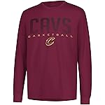 Ultra Game NBA Official Mens Super Soft Game Day Long Sleeve T-Shirt - Unisex, Cleveland Cavaliers, Team Color, X-Large