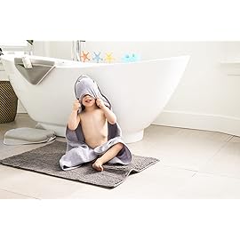 Ubbi Stingray Kneeler, Elbow Rest & Hooded Towel Bundle, Baby and Toddler Bath Time Must Haves for Parents and Baby, Gray