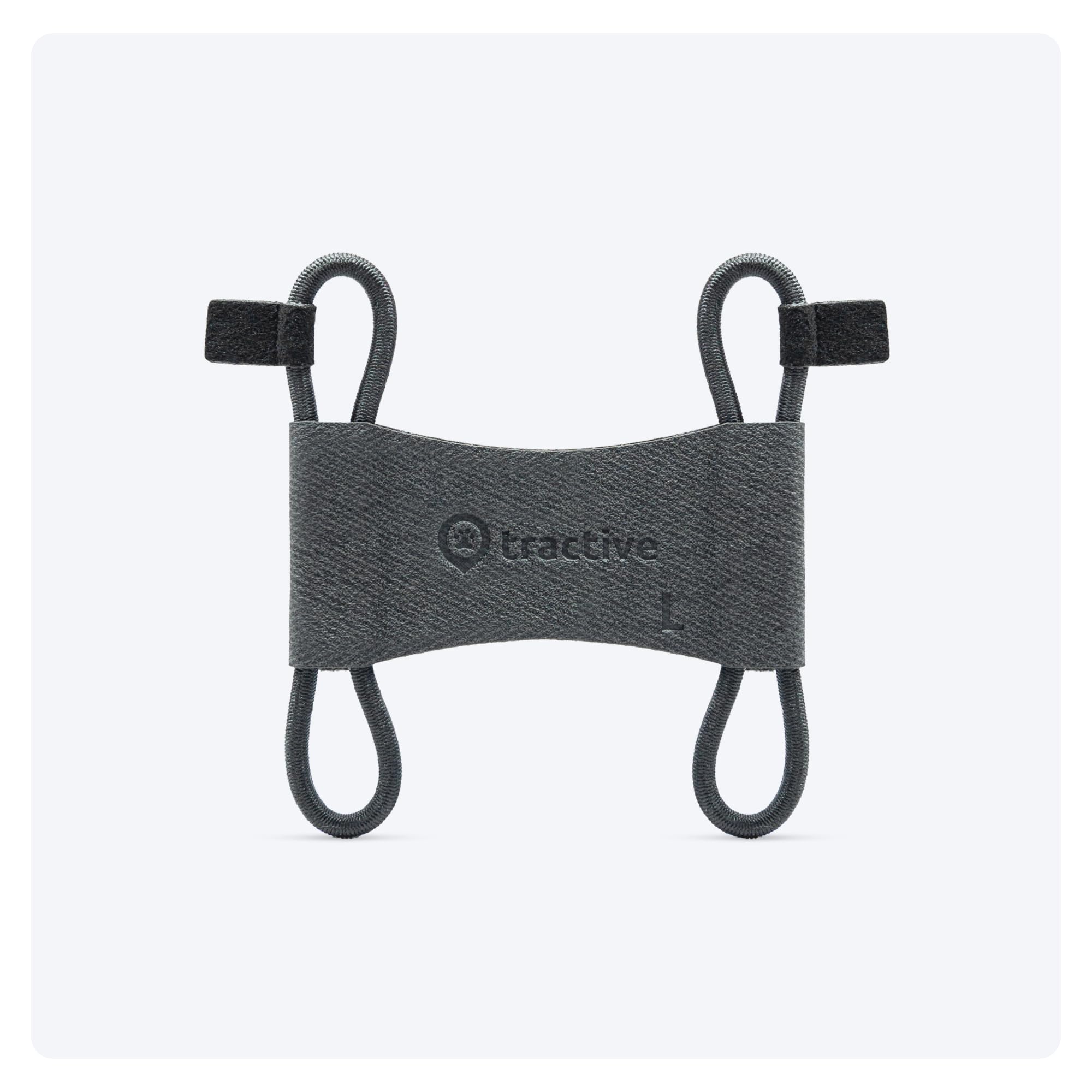 Tractive - 2 clip in tessuto per il GPS per cani Tractive DOG 6 (nero) - formato grande (L)