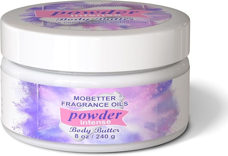 MOBETTER FRAGRANCE OILS Powder Intense 8 Oz Body Butter for Unisex