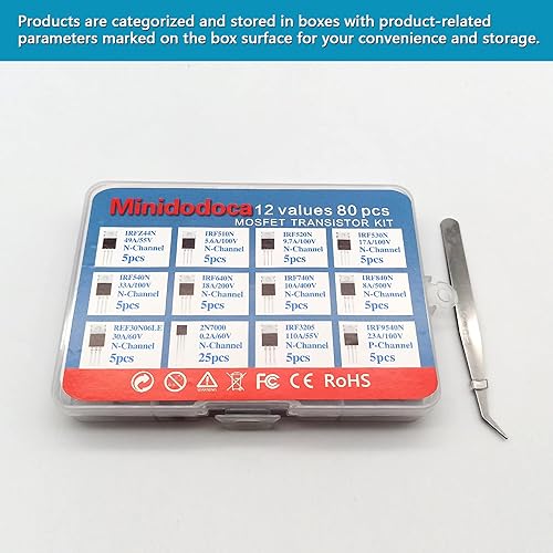 Miniatura 13 de Kit de chips IC minidodoca 173 piezas 20 valores Chip Surtido Set+12 piezas Sockets; circuitos integrados op amp kit 555 temporizador IC incluido