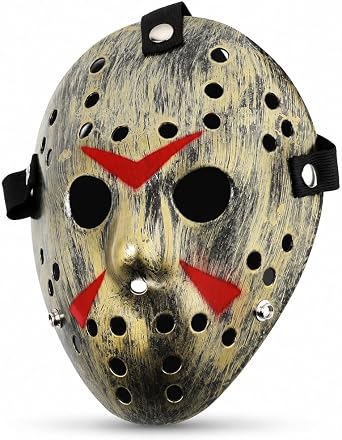 Hockey Mask for Adults - Lightweight Horror Slasher Costume Prop for Halloween, Haunted Houses, and Cosplay Events