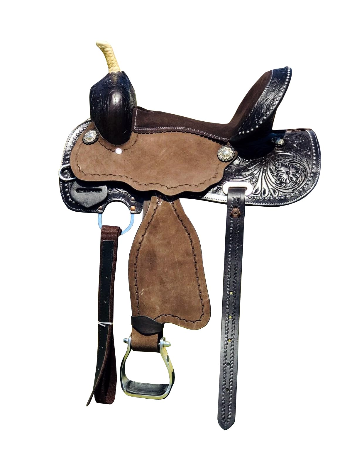 Młodzież - dziecięce siodło z motywem kwiatowym Western Horse Barrel 25 cm 27.9 cm 30.5 cm 33.0 cm ME-WLS-247