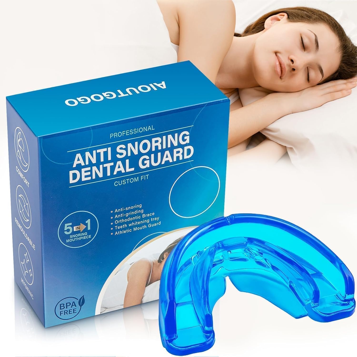 AIOUTGOGO Schnarchstopper, Schnarchfrei Schnarchschiene Männer, Flexibel Mehrzweck Anti Schnarch, Effektiv Anti Snoring Schnarchen Stopper gegen Schnarchen, Besser Schlafen(Gebrauchsfertig)