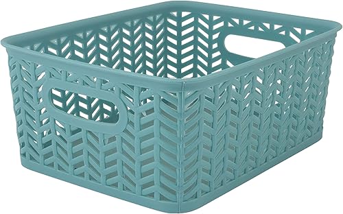 Miniatura 7 de Simplify 25173-Dusty-3Pk Cesta de almacenamiento de espiga de espiga, pequeña, azul polvoriento, 3 unidades