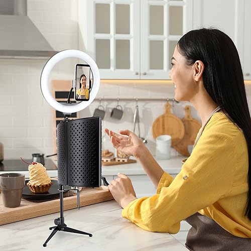 Miniatura 2 de Pyle PSMRS08 - Pantalla de aislamiento compacto para micrófono, reflector de gomaespuma con amortiguación de sonido de micrófono de estudio.