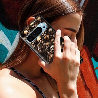 for Pixel 6 Case,Slim Thin Silicone Soft Flexible TPU Brushed Black Anti-Scratch Shockproof Protective Cover for Google Pixel 6,Mystic Skull