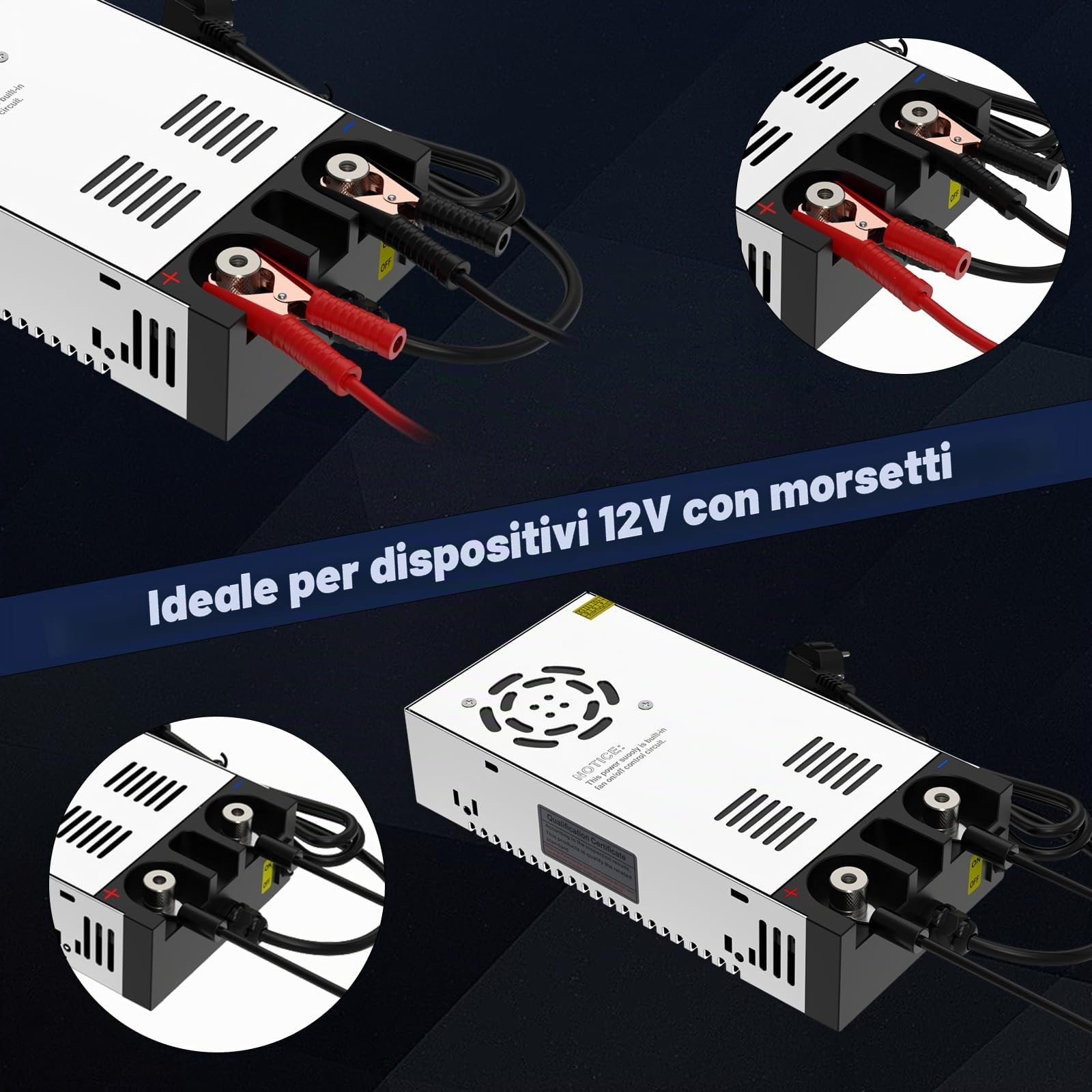 IMAYCC Alimentatore 12V 50A 600W, Trasformatore 220V 12V AC Alimentatore Switching Trasformatori per Riscaldamento Ausiliario, Alimentazione di Laboratorio, Illuminazione a LED, Sistemi Industriali.