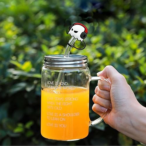 Miniatura 4 de Cubierta de paja de Halloween, 9 unidades, divertidas y peculiares, tapas de paja reutilizables de silicona a prueba de polvo