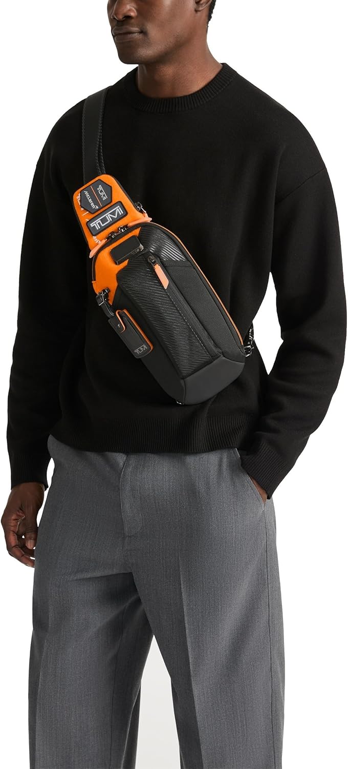 TUMI - McLaren Downforce Pro Sling - Gaming Crossbody Travel Bag with Customizable Patches - Luggage Tag & Abrasion Resistant