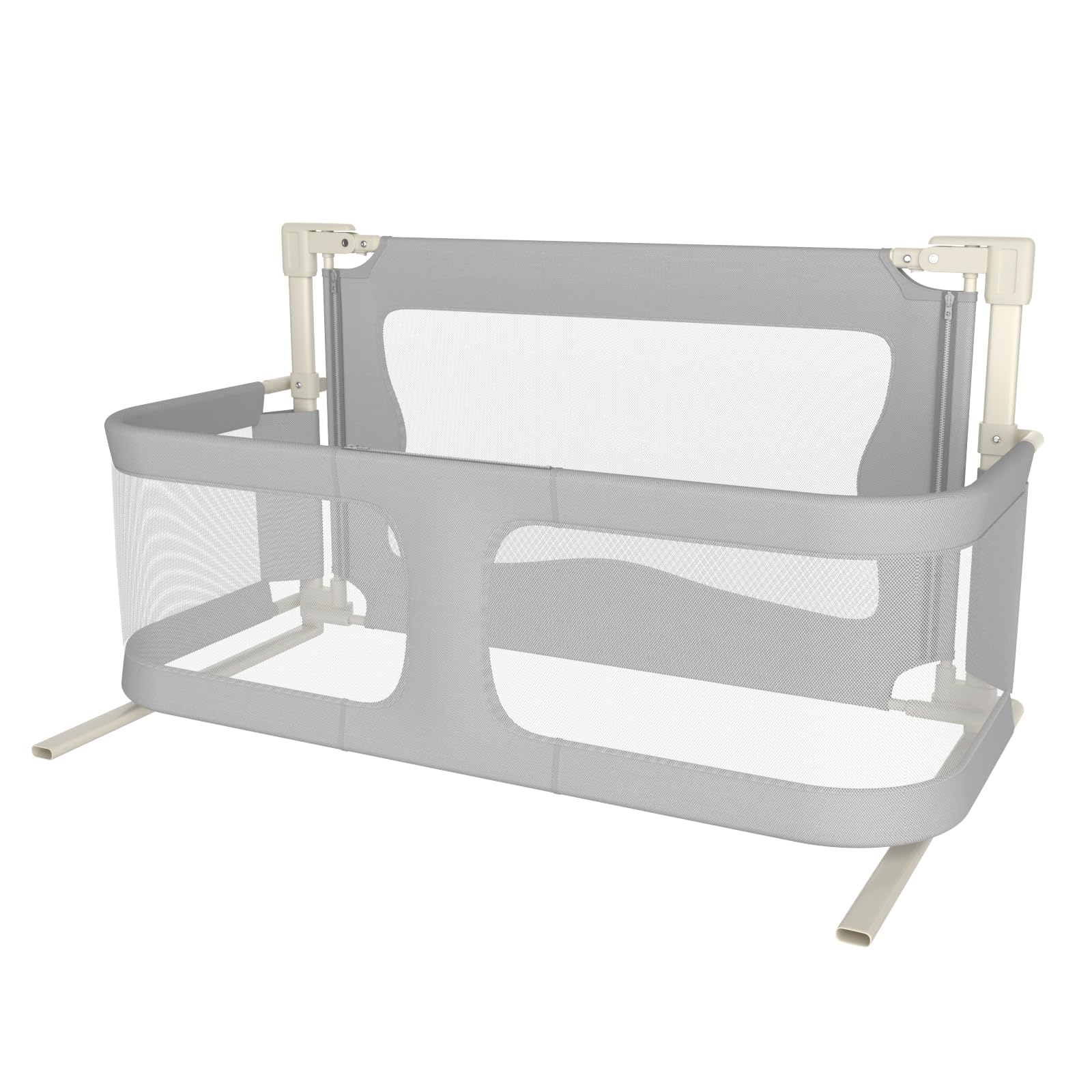 LANTUS Bettgitter für Kinder, Rausfallschutz, Sicherheitsstange mit Doppelverriegelung, atmungsaktives Netz, Bettstange für Einzel- und Doppelbetten, 120 x 50 x 105 cm (grau)