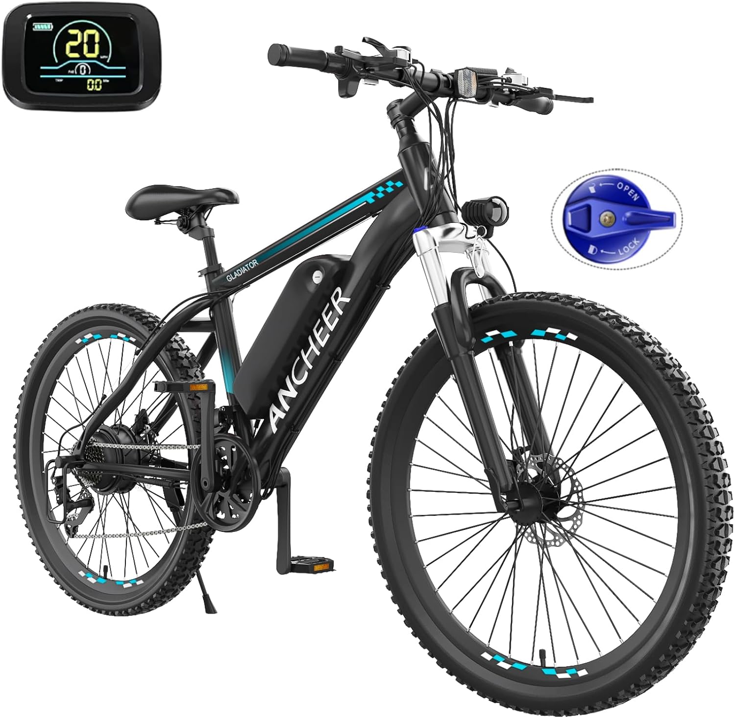 ANCHEER 500W Electric Bike 26'' Gladiator Electric Mountain Bike