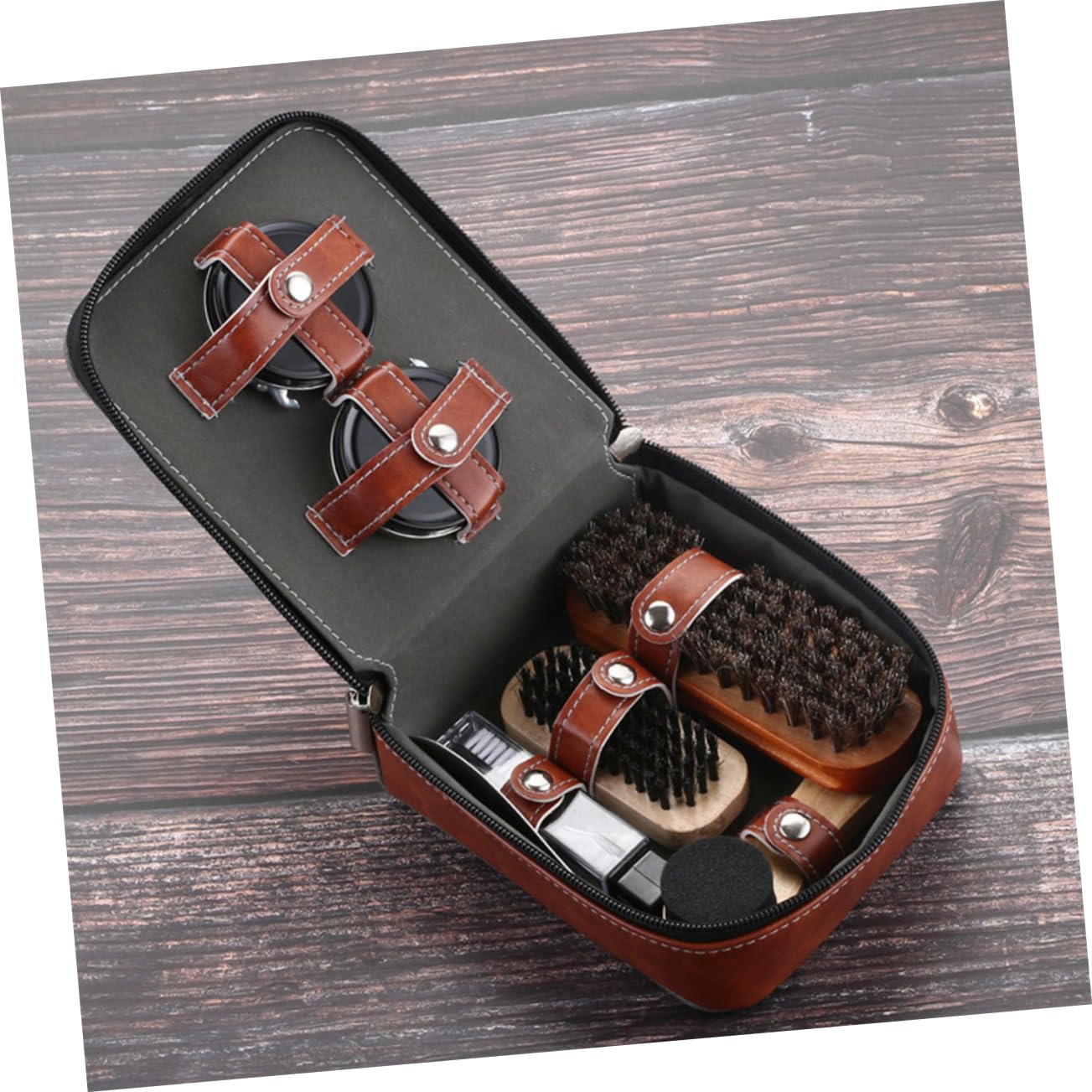 GALPADA 9 Piezas Betún para Zapatos Cepillo Portátil De Herramienta para Lustrar Zapatos Incluye Cepillo para Hombre y Mujer