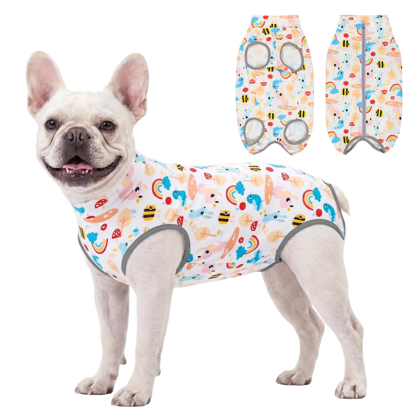 FEimaX Dog Surgery Recovery Suit, Anti-Licking Soft Dog Surgical Recovery Suit Female Male, Pet Zip Post-Op Bodysuit Abdominal Wounds Protector Cone E-Collar Alternative for Medium Large Dogs