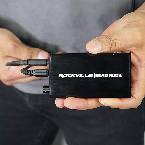 Miniatura 4 de Rockville HeadRock - Amplificador de auriculares personales recargables con batería, color negro