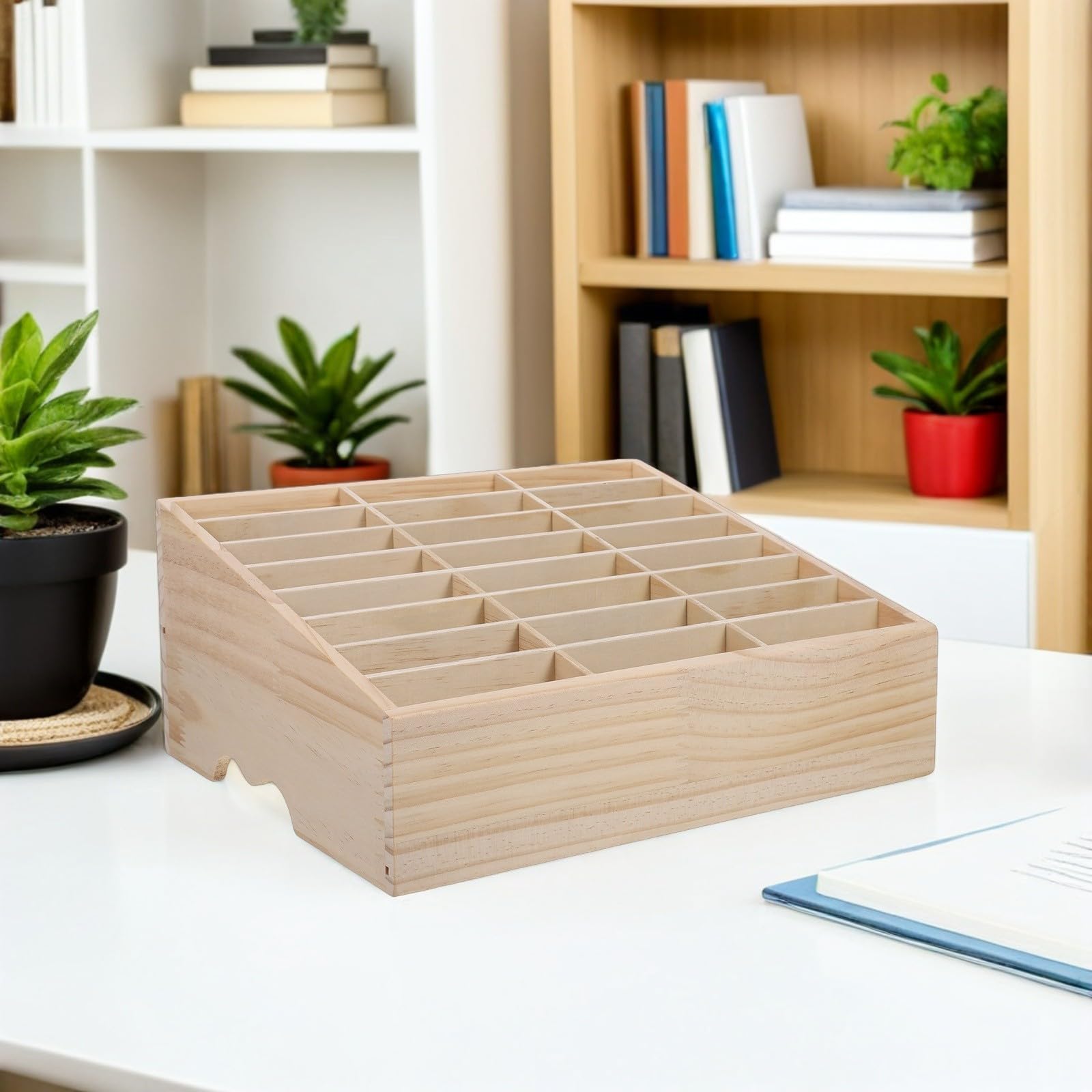 BESTOYARD Boîte de Rangement en Bois à Grille pour Bureau et Classe