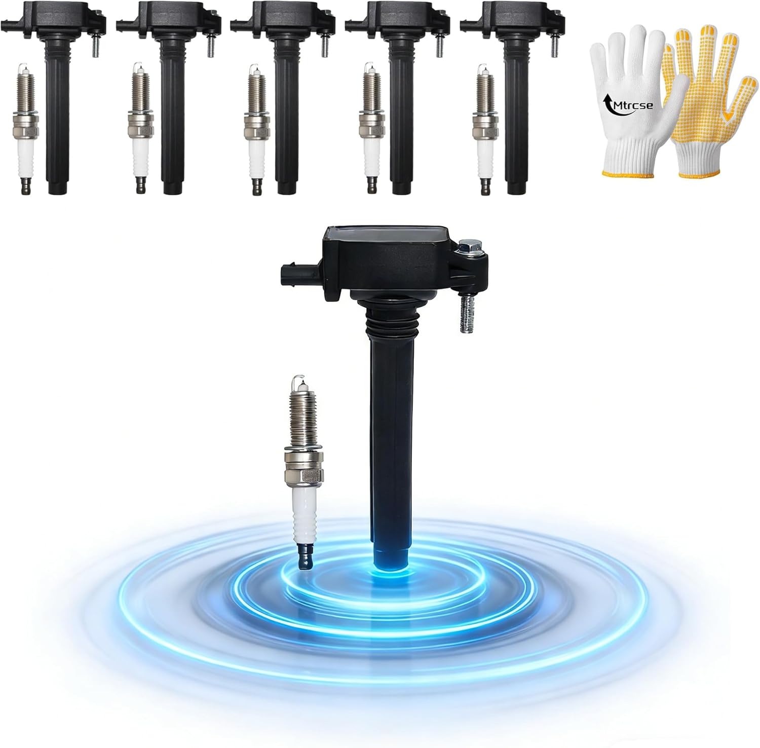 Set of 6 UF648 Ignition Coil 97390 Double Iridium Spark Plug for Chry.sler Dodge Avenger Challenger Charger Durango Grand Caravan Journey Jeep Grand Cherokee Wrangler Ram 1500 2500 3500 3.2L 3.6L V6