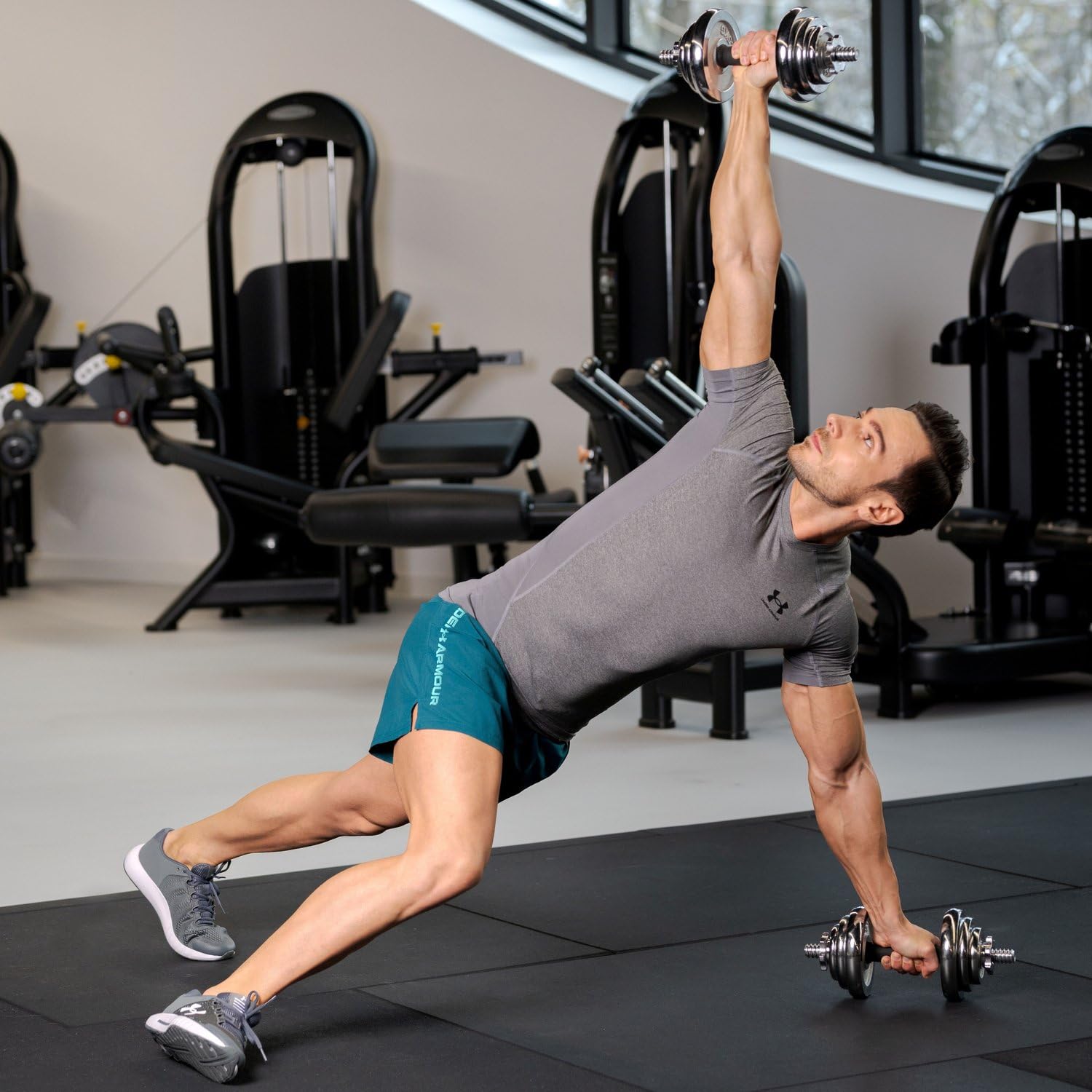 Gusseisen Hantelset mit Sternverschlüsse - 20kg Hantelset - Verchromten Hantelstange, Verstellbare Kurzhantel Set, Gewichte, Gym Zubehör fur Kraftraining und Fitness