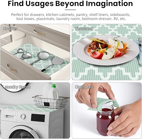 Vista 49 de BAGAIL - Forro para cajones y estantes, 17.5 x 20 pies, revestimientos de estantes no adhesivos para armarios de cocina, forros gruesos de agarre