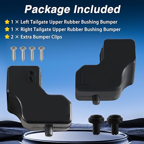 Miniatura 8 de FUSCH Buje de goma superior del portón trasero parachoques con 3 clips de parachoques, cojín de goma superior del portón trasero LH, RH Compatible