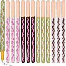 Maydahui 12 PCS Chocolate Bar Shape Rollerball Gel Pens 0.5mm Black Ink | Covered Biscuit Sticks Pen Funny Food Pens Novelty Dessert Pen for School Party Office
