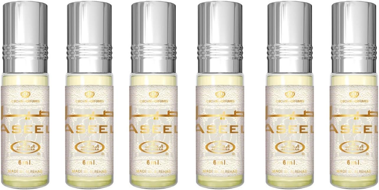 Prime Genuine Attar Oil Perfume Fragrance Alcohol Free Halal 6-ML Top Quality 6 ml x 6 PCS (Pack of 6) (ASEEL)