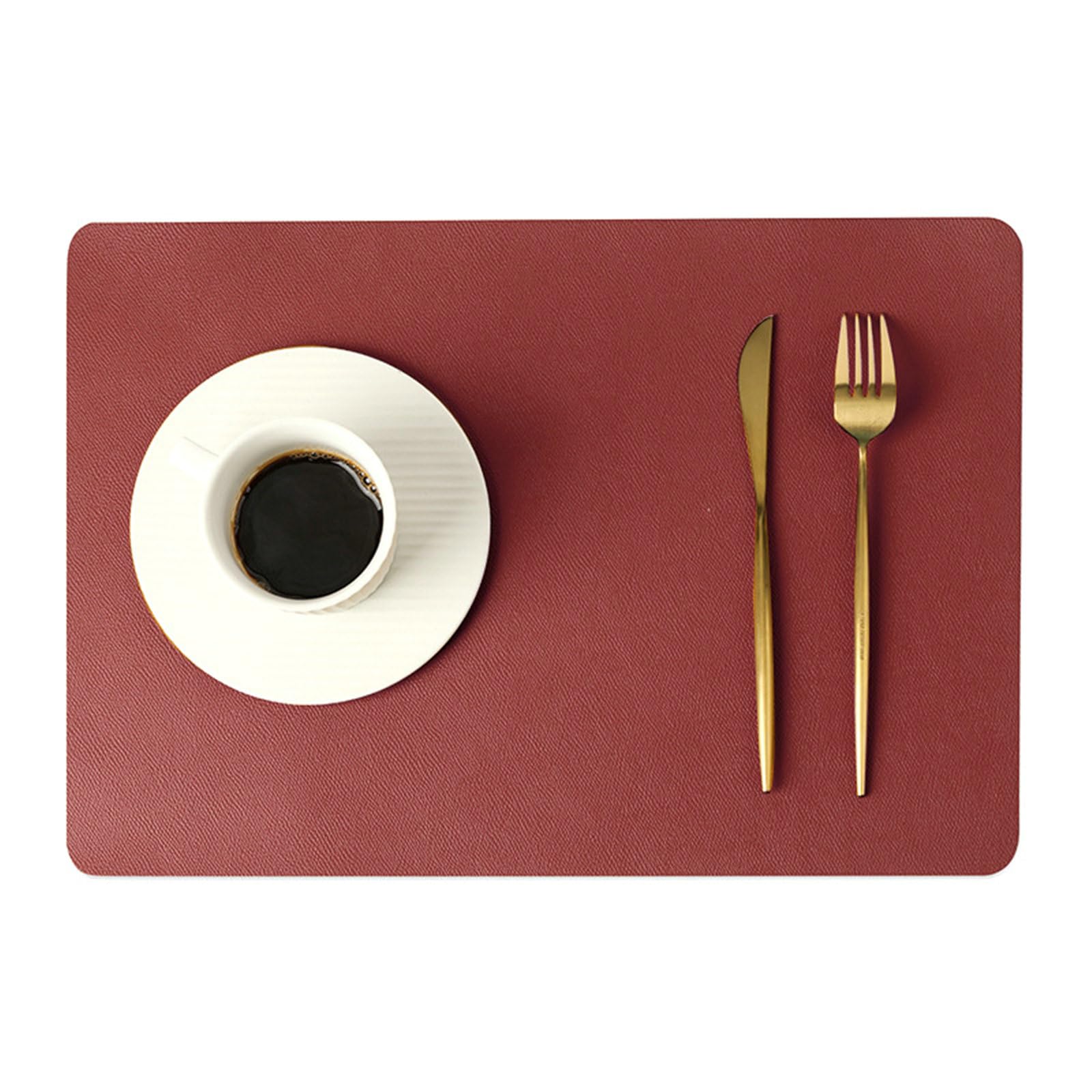 Platzdeckchen Rechteckig Platzdeckchen 6Er Platzset Abwaschbar Glatt Wein Rot Platzmatten 30x43CM