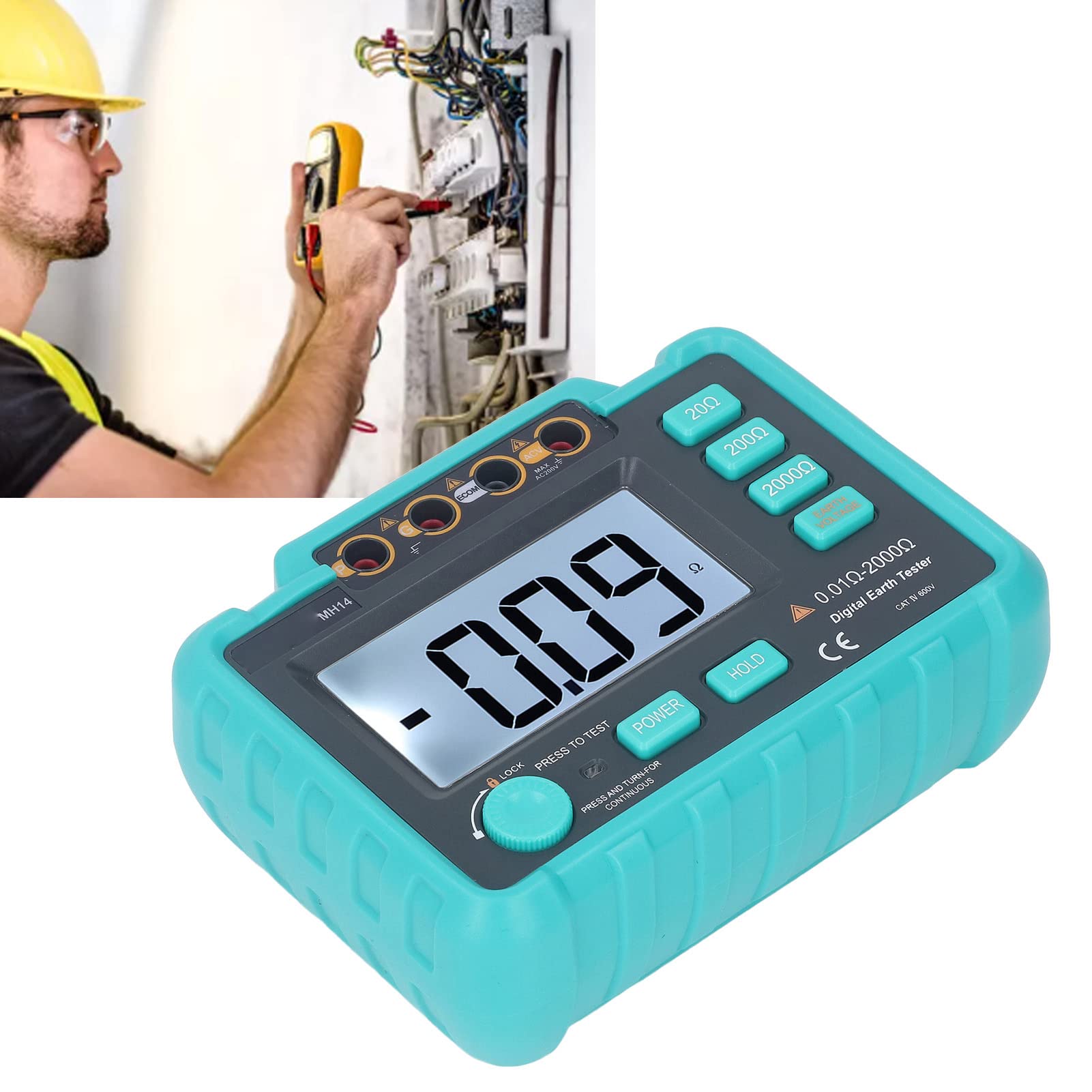 Megóhmetro Eléctrico Medición Precisa Probador de Resistencia Digital Aislado Instrumento de Prueba de Puesta a Tierra para Motores Cables Interruptores Electrodomésticos