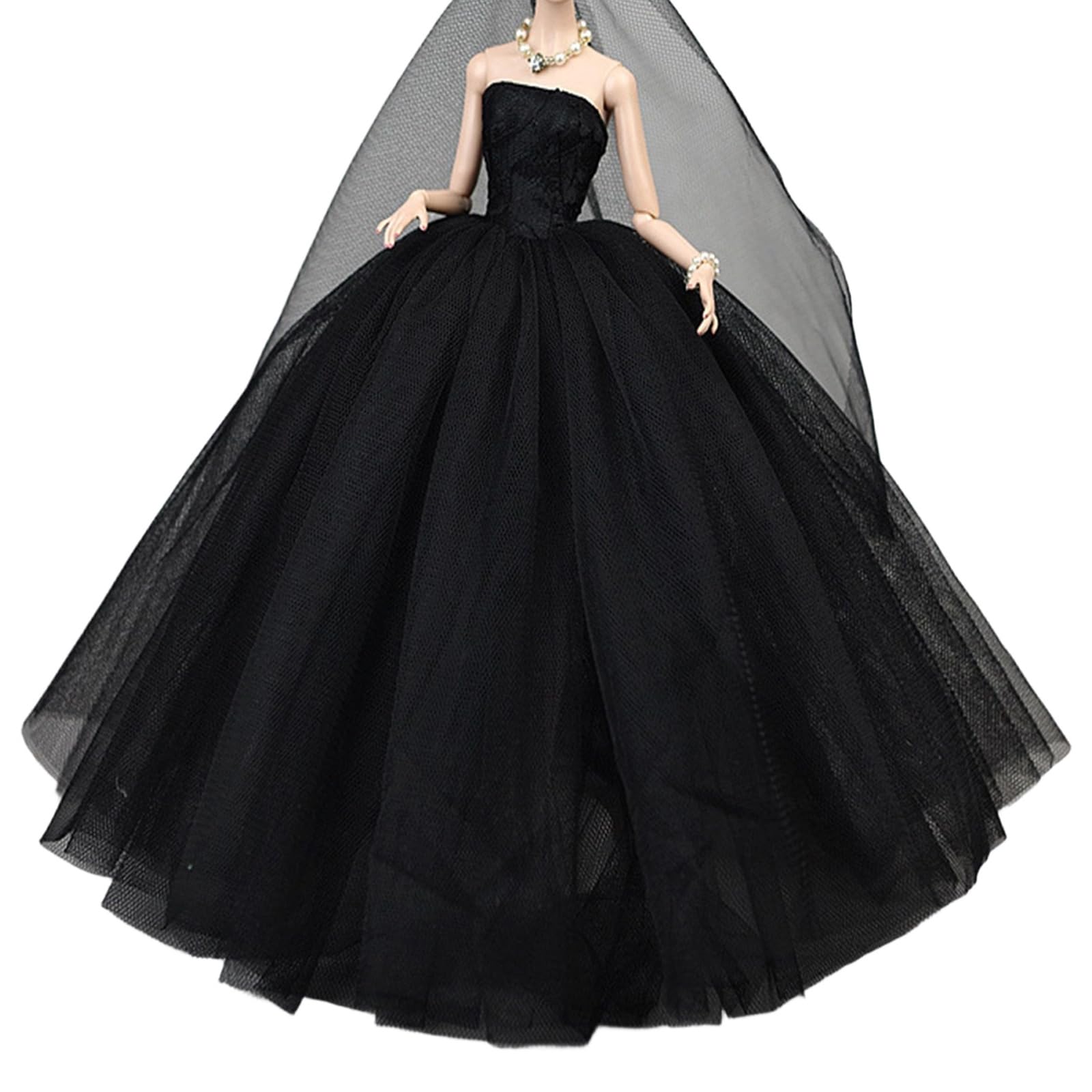 Beautiful Ball Gown for 6inch Dolls with, Black