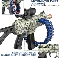 Vista 6 de Juguete eléctrico automático con alcance, JakMean Toy Blaster con 30 clips de dardos y 100 dardos de espuma, juegos de disparos al aire libre, Verde