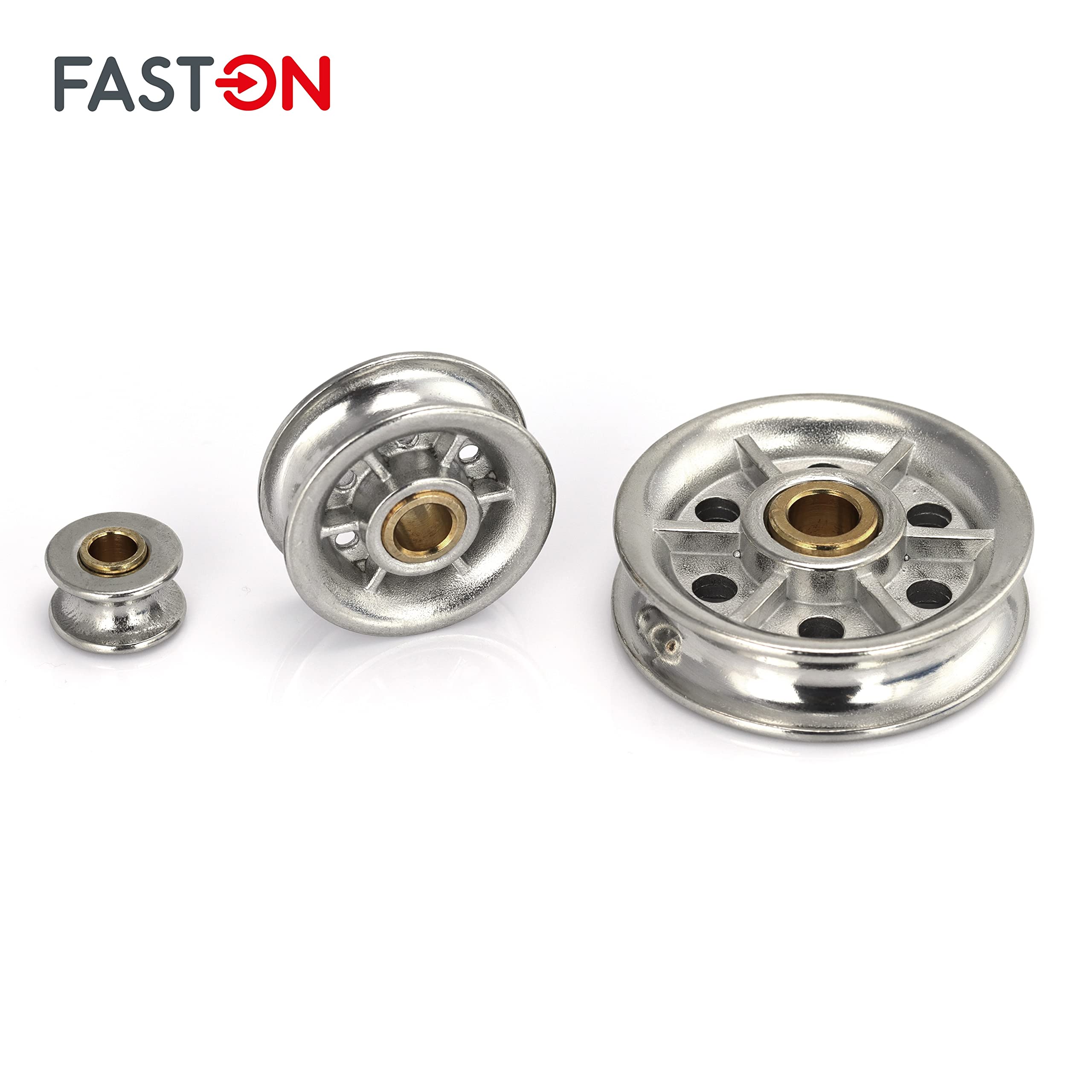 FASTON® Seilrollen mit messingbuchse CuZn 50 mm Edelstahl A4 V4A (10 Stück) Umlenkrolle Blockseilrolle Drahtseilblock Stahlseil Drahtseil Rolle