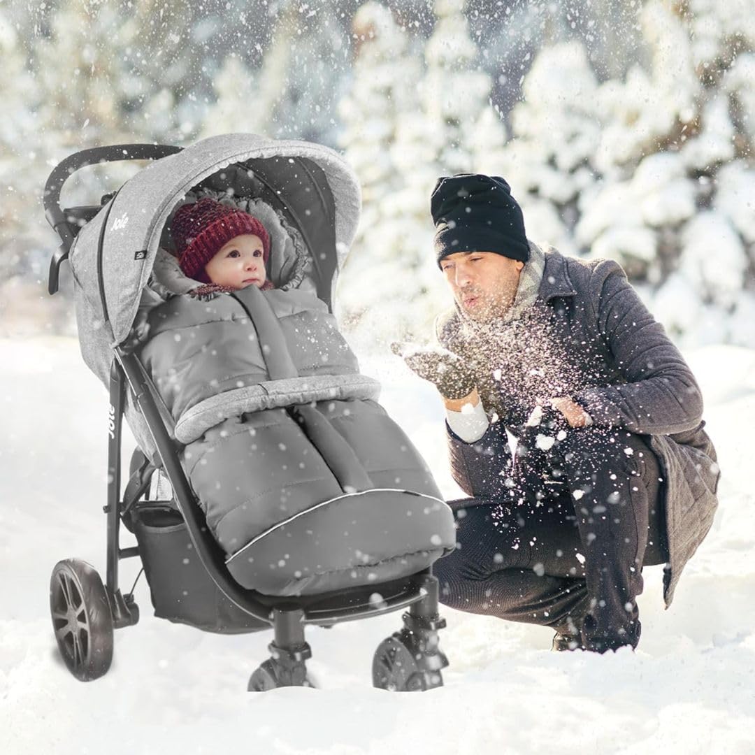Joie Litetrax – Poussette Canne Confort avec Chanceliere Bebe Poussette Thermique | Suspensions Flex, Pliage à Une Main, Pare-soleil UV 50+, Roues Anti-crevaison – Pebble