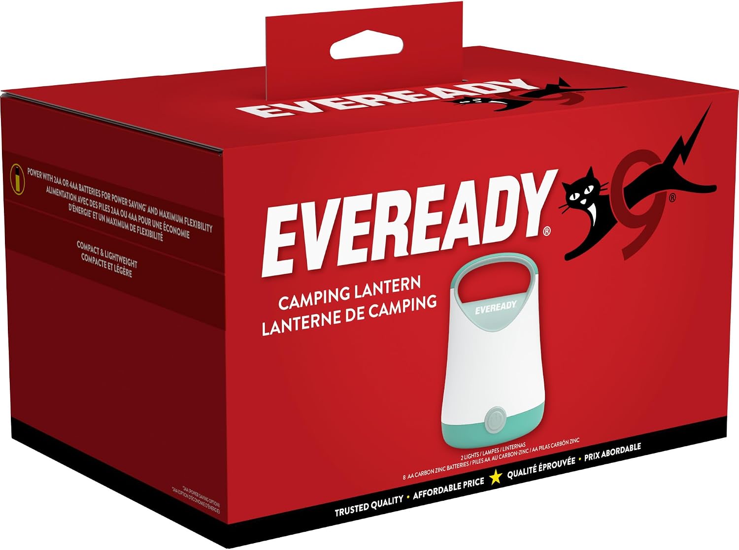 Eveready LED Camping Lantern X-250 (2-Pack), Super Bright Tent Lights, Rugged Water Resistant LED Lanterns, 100 Hour Run-time (Batteries Included), Teal