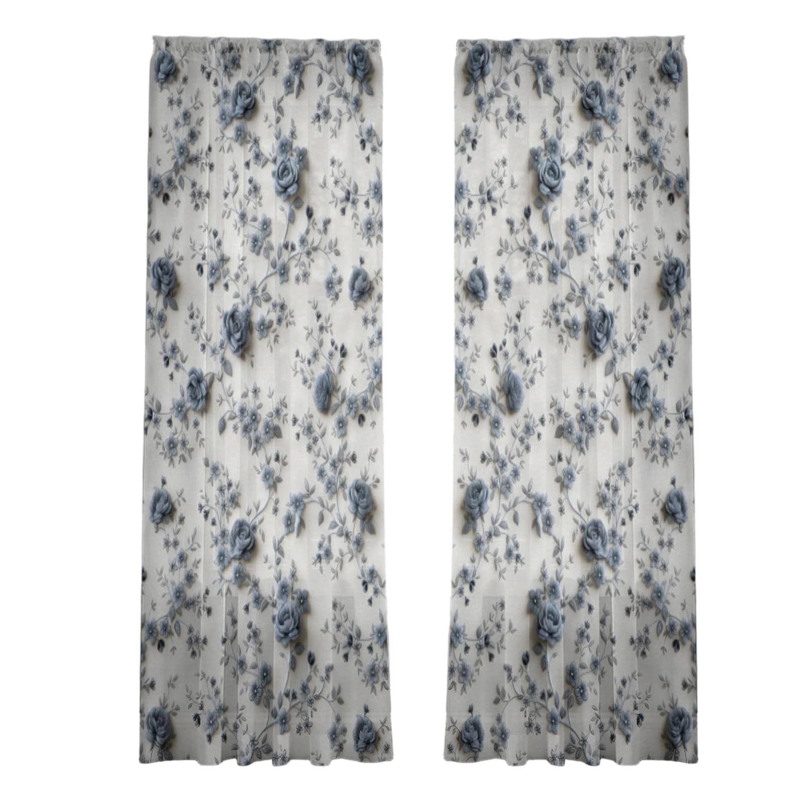 Elnwnnkc Pattern Window Curtain Polyester Sheer Panel with Rod Pocket for Living Room Bedroom Sheer Privacy Window Screen