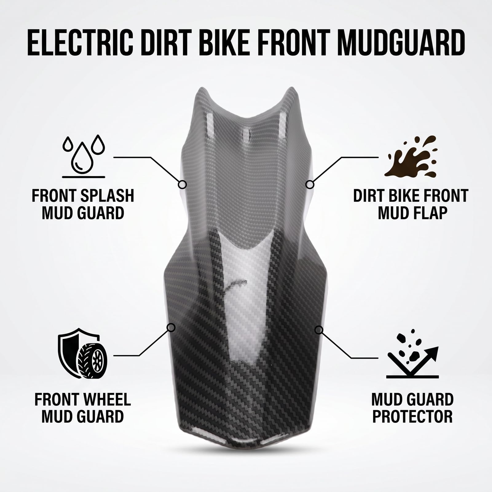 AMONIDA Garde-Boue Avant de Rechange pour sur Ron pour Vélo Tout-Terrain électrique Ultra Bee, Conception Durable et Résistante aux Chocs, Protège Contre la Boue et Les Débris, Idéal pour la Conduite