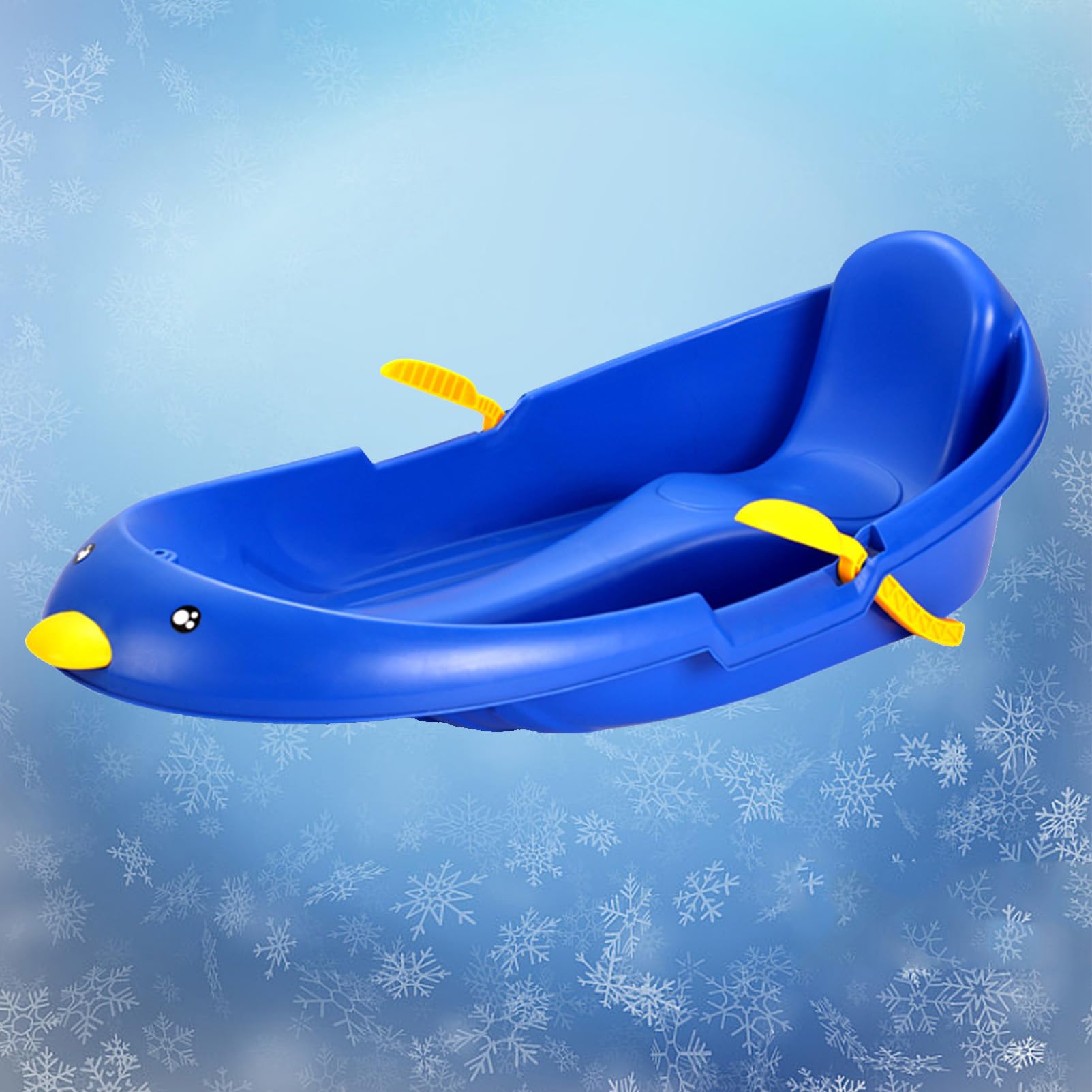 TUOYIBO Happy Children's Sledding, Children's Snowboard Sledge, Adult Sledge with Backrest, Thickened Wear-Resistant Sledge, Winter Snow Sleds