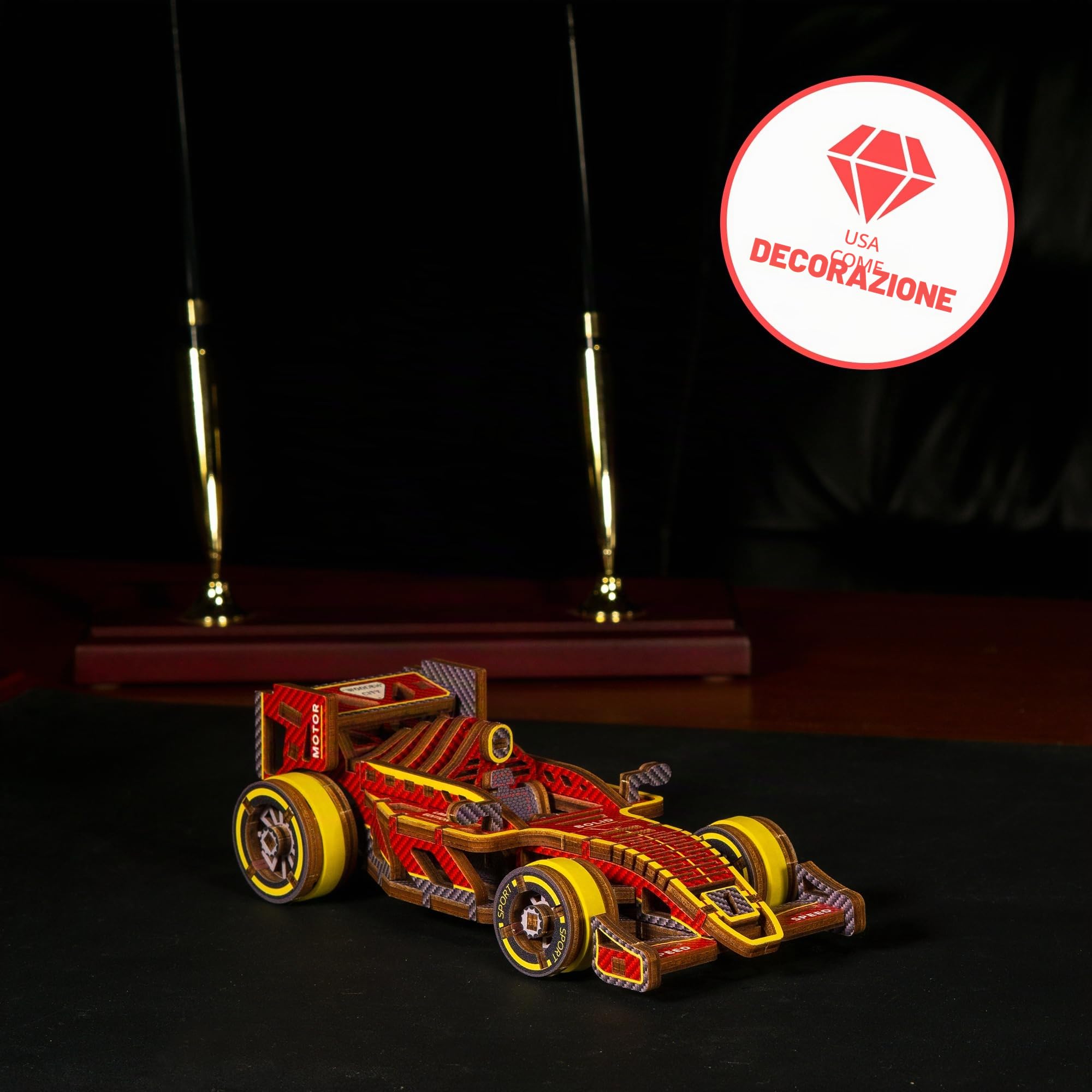 Wooden.City Bolid Limited Edition - Kit Modello 3D in Legno Fai-Da-Te per Costruire Automobili - Puzzle 3D in Legno per Adulti Rompicapo - Modello di Kit per Auto per Adolescenti - 109 Parti