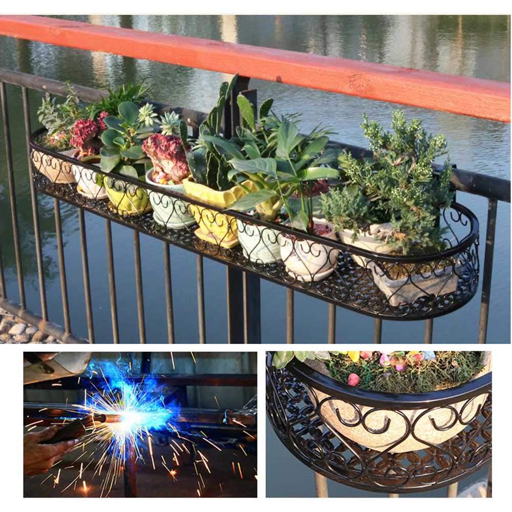 Macetas Barandilla Estanterias Metalicas 2/3 Piezas, Soporte Para Plantas  Colgantes De Hierro Sobre La Barandilla, Macetas De Metal Para , Soporte  Para Macetas Colgantes Para Plantas De Exterior En Patio, - Patio,, image size:1000x1000